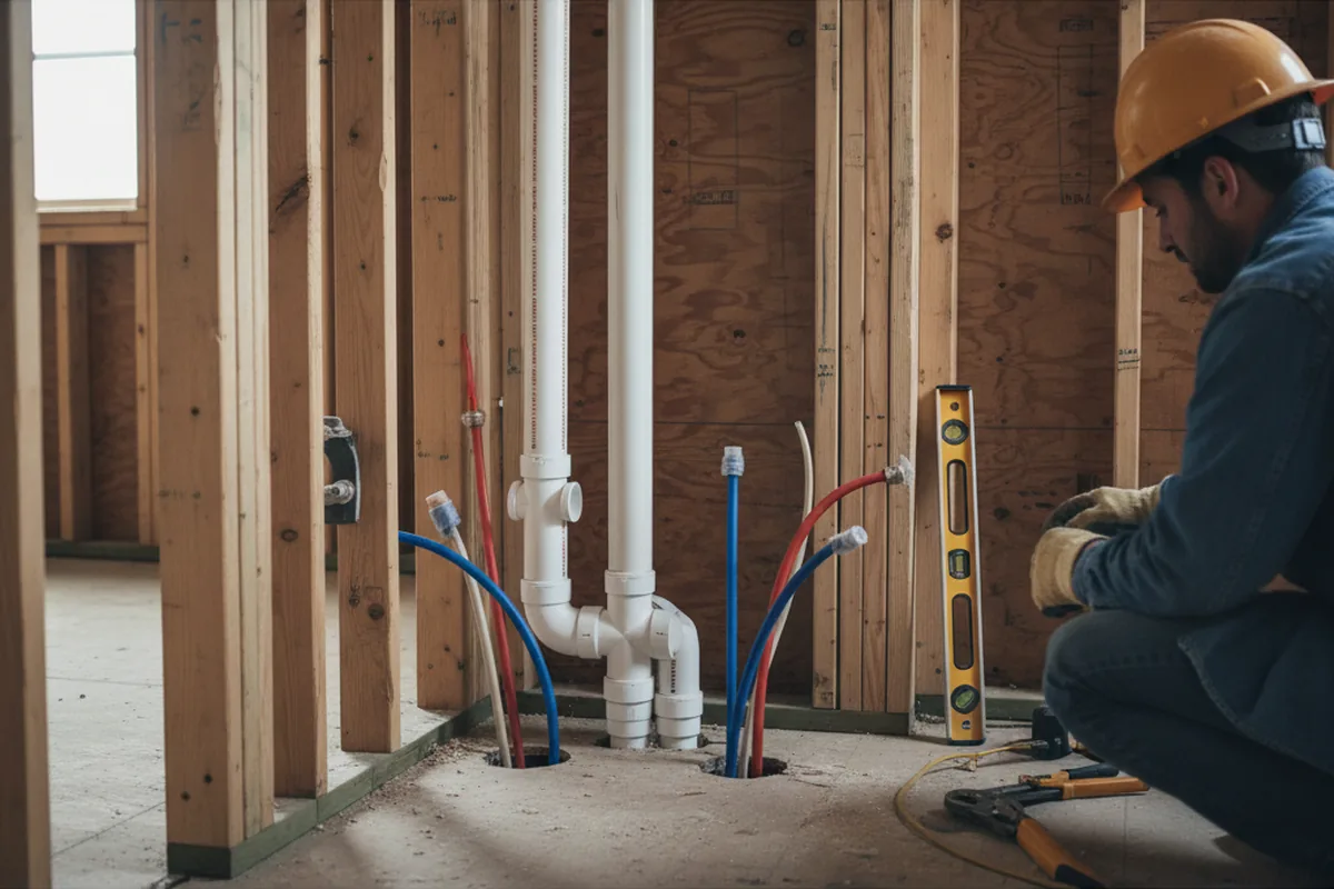 Drain and supply rough-in during Garbage Disposal Repair in Mertztown