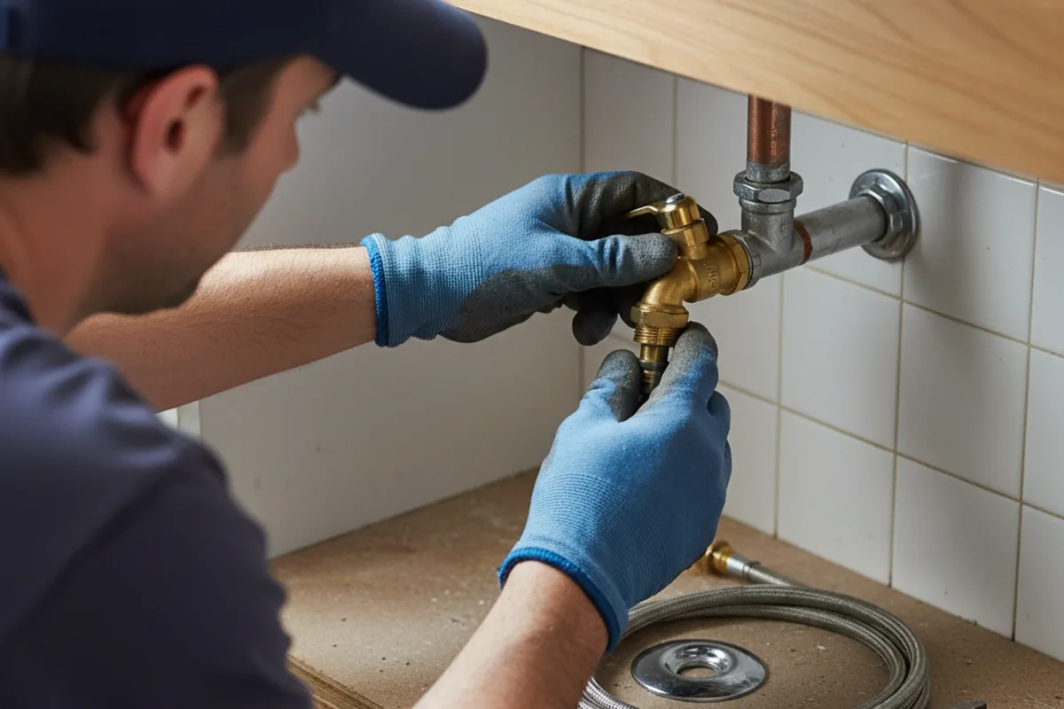 Shutoff valve and fitting work during Emergency Plumbing in Mertztown